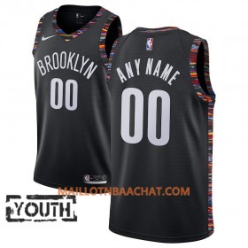 Maillot NBA Brooklyn Nets Personnalisable 2018-19 Nike City Edition Noir Swingman - Enfant